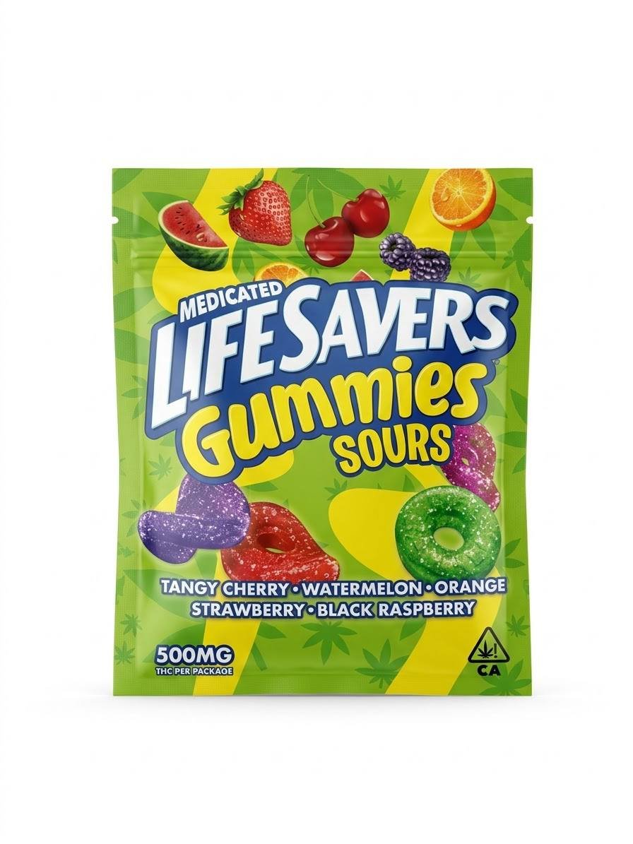 Lifesavers Gummies Sours Medicated THC 500mg Lifesavers Gummies Sours Medicated THC 500mg